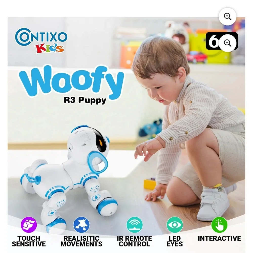 Contixo Woofy R3 Puppy Robot‎ Dog Pink Interactive Touch Remote Control Toy New